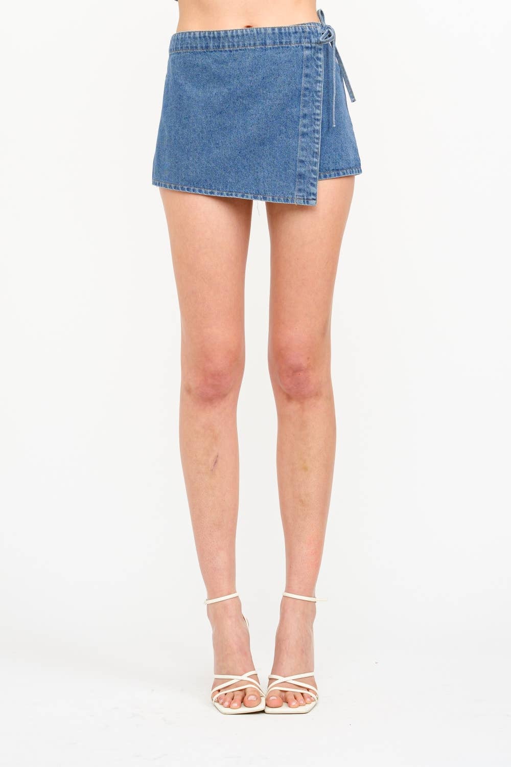 Ashton Medium Wash Wrap Skort – Open.And.True.